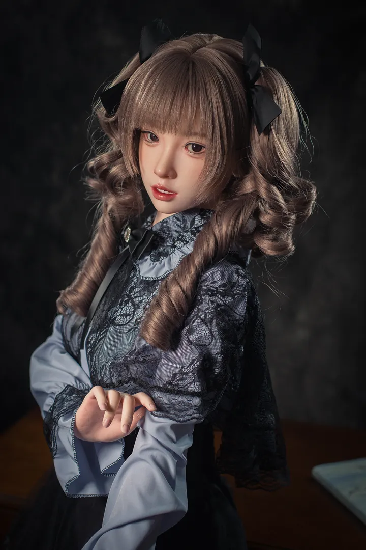 148cm (4ft10) B-Cup Gaya Gothic Lolita Silikon Anak Patung Seks Xiaorou, ROS Kepala #103B